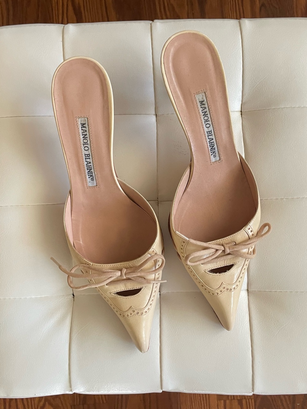 Vintage Manolo Blahnik Kitten Heel Mules - Picture 2 of 5